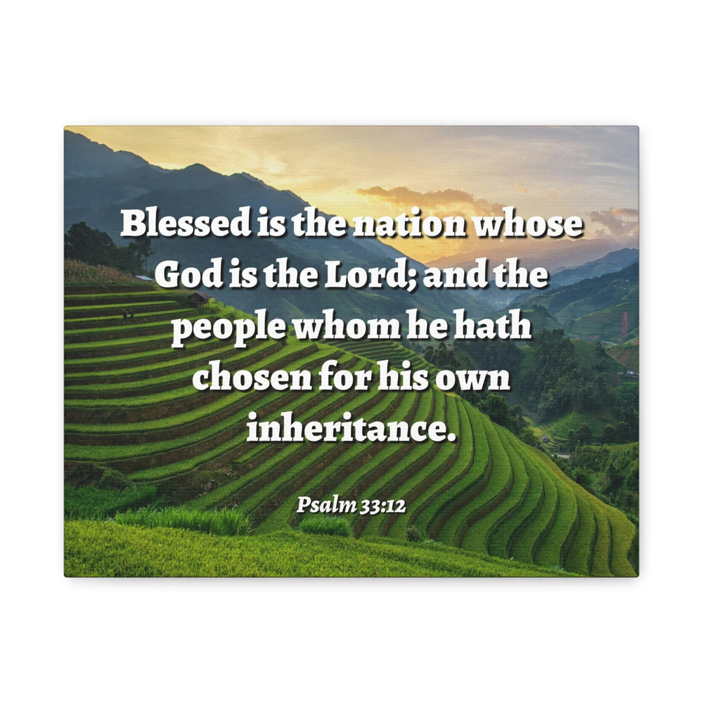 Scripture Walls Blessed Is The Nation Psalm 33:12 Bible Verse Canvas Christian